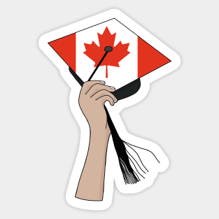 Holding the Square Academic Cap Canada Sticker